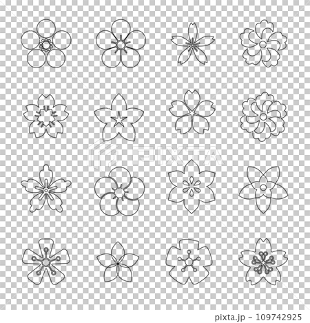 花のアイコンデザインセット 109742925