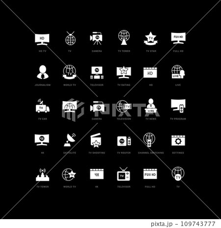 Vector Simple Icons of World TV Day Vector Simple Icons of World TV Day 109743777