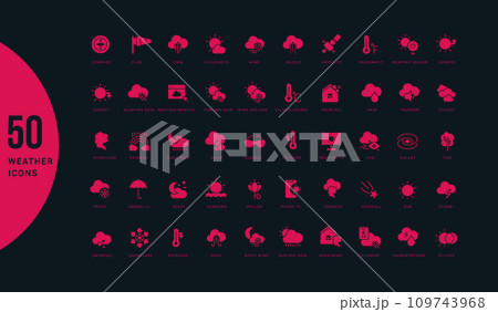 Set of Simple Icons of Weather Set of Simple Icons of Weather 109743968