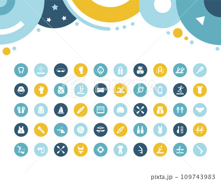 Set of Simple Icons of Water Sport Set of Simple Icons of Water Sport 109743983