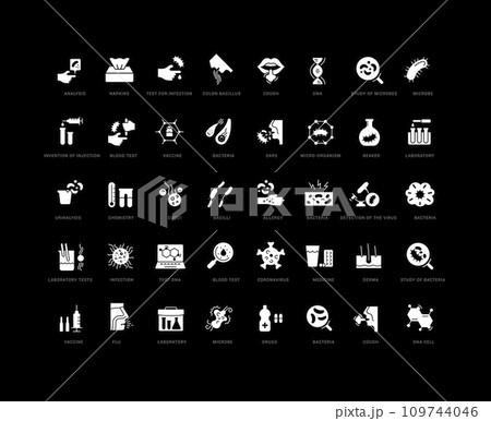 Set of simple icons of Viruses and Bacteria 109744046