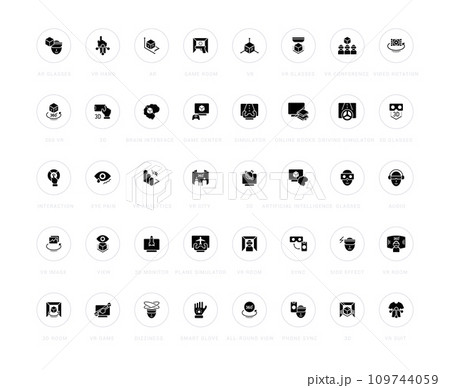 Set of Simple Icons of Virtual Reality Set of Simple Icons of Virtual Reality 109744059