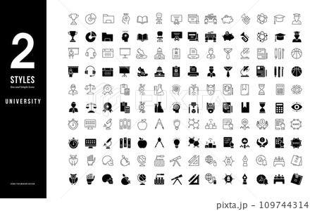 Simple Line Icons of University 109744314