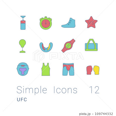 Set of Simple line Icons of UFC Set of Simple line Icons of UFC 109744332