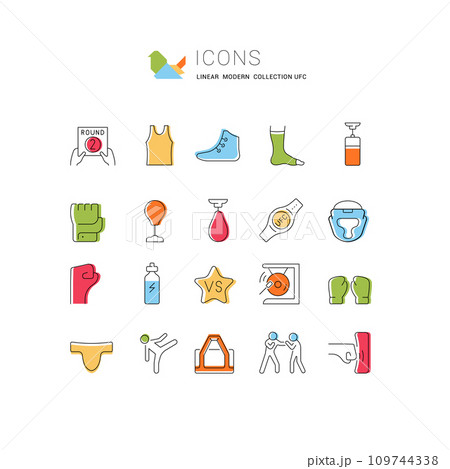 Set Vector Line Icons of UFC Set Vector Line Icons of UFC 109744338