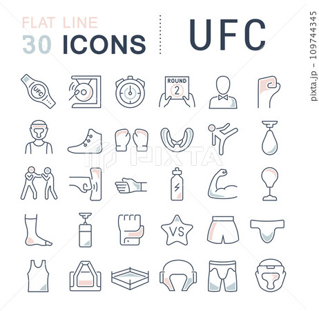 Set Vector Line Icons of UFC 109744345