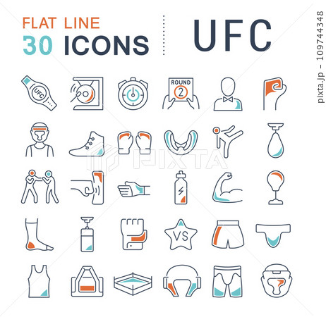 Set Vector Line Icons of UFC Set Vector Line Icons of UFC 109744348