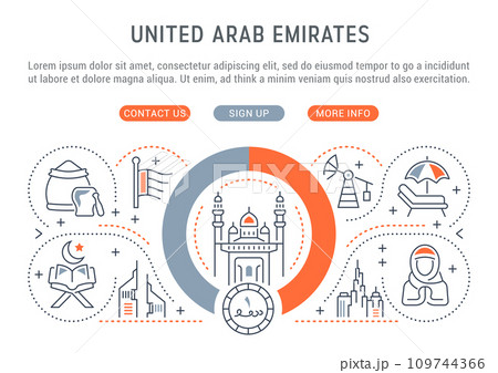 Vector Illustration of United Arab Emirates. 109744366