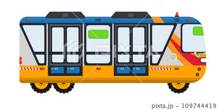 Vector flat illustration of bus on white isolated background. 109744419