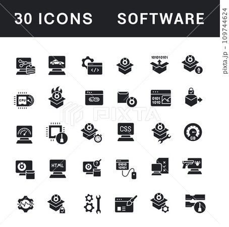 Set of Simple Icons of Software Set of Simple Icons of Software 109744624