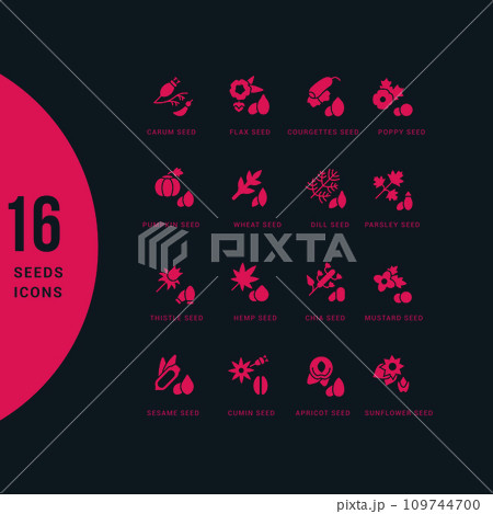 Set of Simple Icons of Seeds 109744700