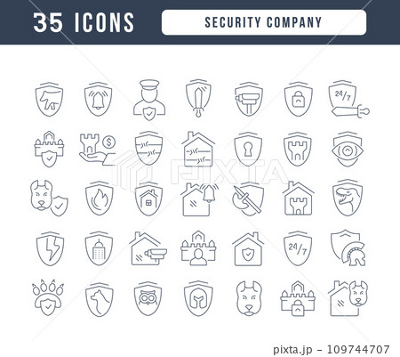 Set of linear icons of Security Company 109744707