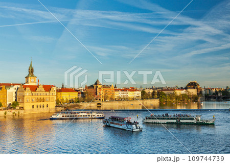 Prague Stare Mesto embankment view from Charles bridge Prague Stare Mesto embankment view from Charles bridge 109744739