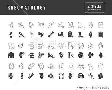 Set of simple icons of Rheumatology 109744985