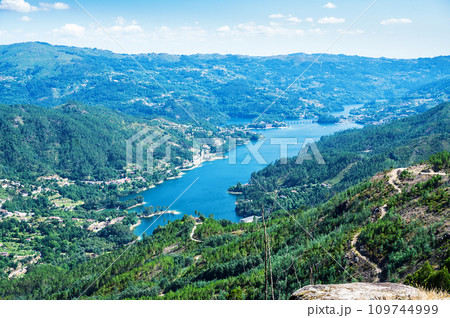 Peneda Geres National Park in Northern Portugal. View of Cavado river and beautiful valley Peneda Geres National Park in Northern Portugal. View of Cavado river and beautiful valley 109744999