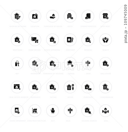 Set of Simple Icons of Real Estate 109745009