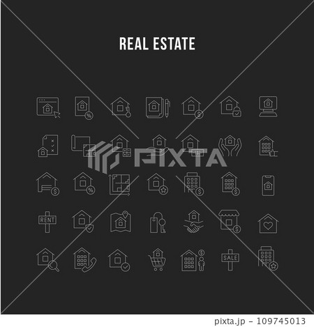 Set Vector Line Icons of Real Estate 109745013