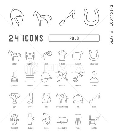 Set of linear icons of Polo 109745142