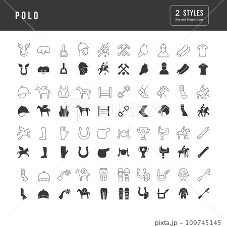 Set of simple icons of Polo Set of simple icons of Polo 109745145
