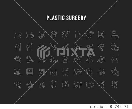 Set Vector Line Icons of Plastic Surgery. 109745171
