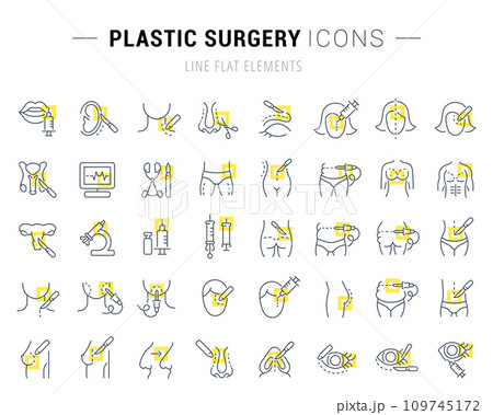Set Vector Line Icons of Plastic Surgery. 109745172