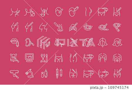 Set of Line Icons of Plastic Surgery. 109745174