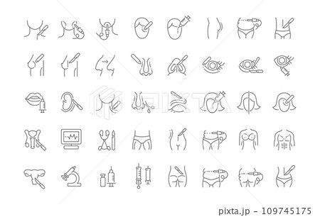 Set Vector Line Icons of Plastic Surgery. 109745175
