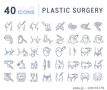 Set Vector Line Icons of Plastic Surgery. 109745176