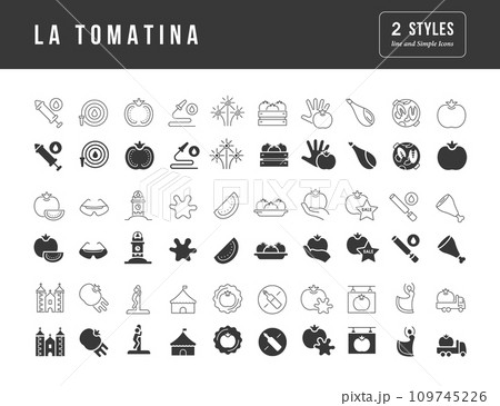 Vector Simple Icons of La Tomatina 109745226