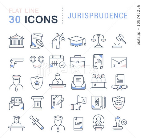 Set Vector Line Icons of Jurisprudence Set Vector Line Icons of Jurisprudence 109745236