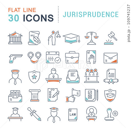 Set Vector Line Icons of Jurisprudence Set Vector Line Icons of Jurisprudence 109745237