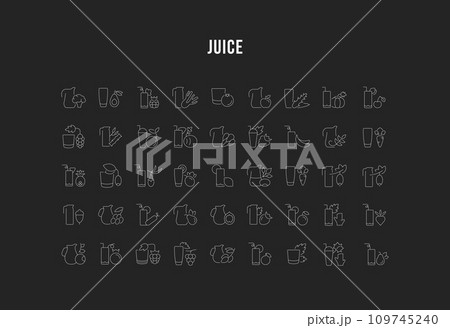 Set Vector Line Icons of Juices. 109745240