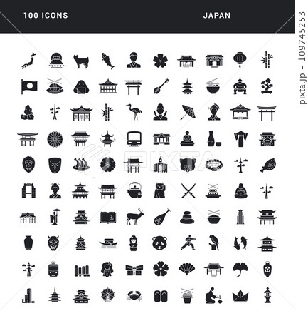 Set of simple icons of Japan Set of simple icons of Japan 109745253