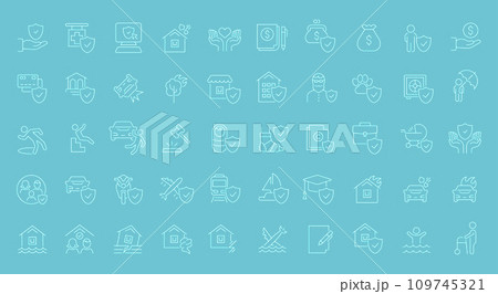 Set of Line Icons of Insurance 109745321