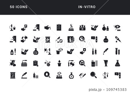 Set of simple icons of In-Vitro 109745383