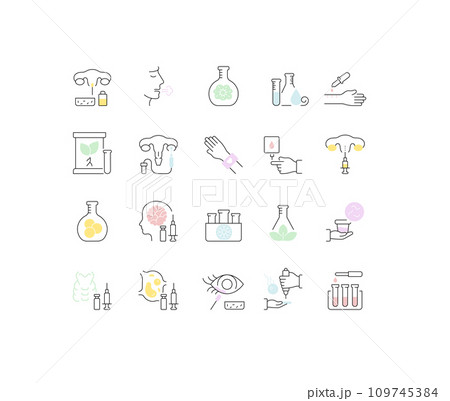 Set Vector Line Icons of In Vitro. 109745384