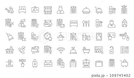 Set Vector Line Icons of Hotel Business 109745402