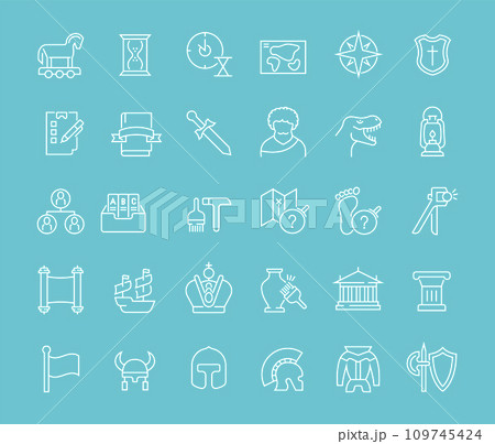 Set of Line Icons of History. 109745424