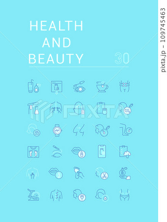 Set of Linear Icons of Health and Beauty Set of Linear Icons of Health and Beauty 109745463