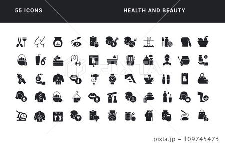 Set of simple icons of Health and Beauty 109745473
