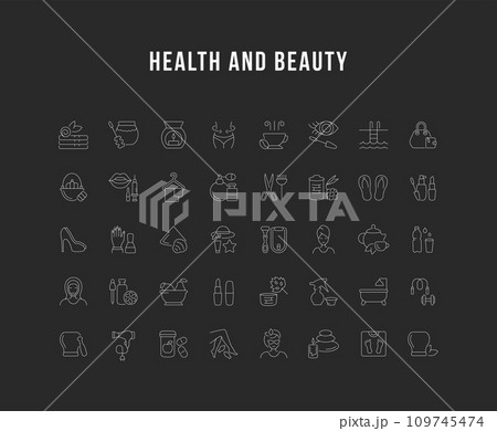 Set Vector Line Icons of Beauty and Health 109745474