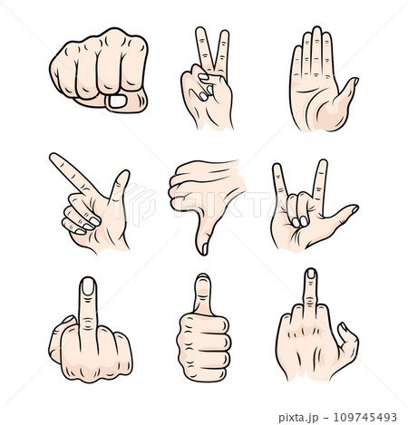 Vector Illustrations of Hand Gestures Vector Illustrations of Hand Gestures 109745493