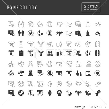 Set of simple icons of Gynecology 109745505