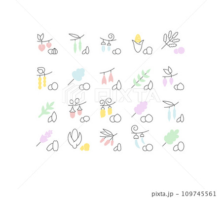 Set Vector Line Icons of Groats 109745561