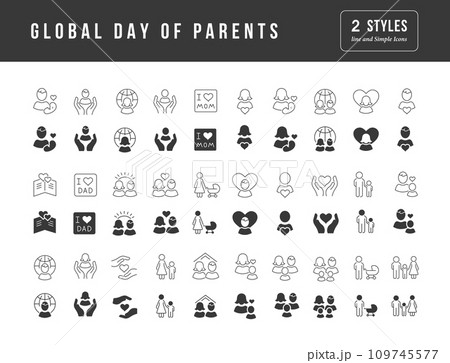 Vector Simple Icons of Global Day of Parents 109745577