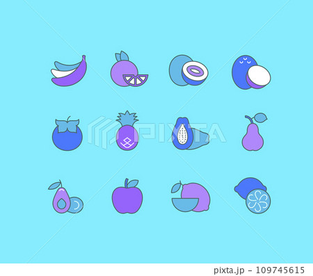Set of Simple line Icons of Fruits 109745615