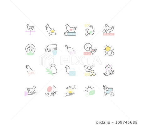 Set Vector Line Icons of Food Labels. 109745688