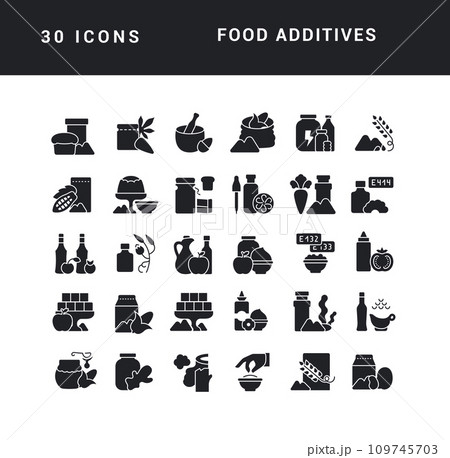 Set of simple icons of Food Additives 109745703