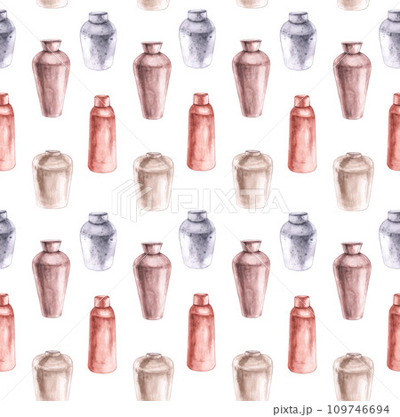 Wedding pattern with vases on a white background Wedding pattern with vases on a white background 109746694