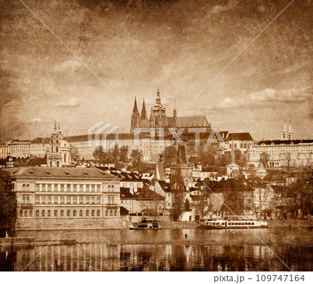 View of Charles bridge over Vltava river and Gradchany View of Charles bridge over Vltava river and Gradchany 109747164